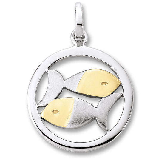 One Element  Fische Sternzeichen Anhänger aus 925 Silber