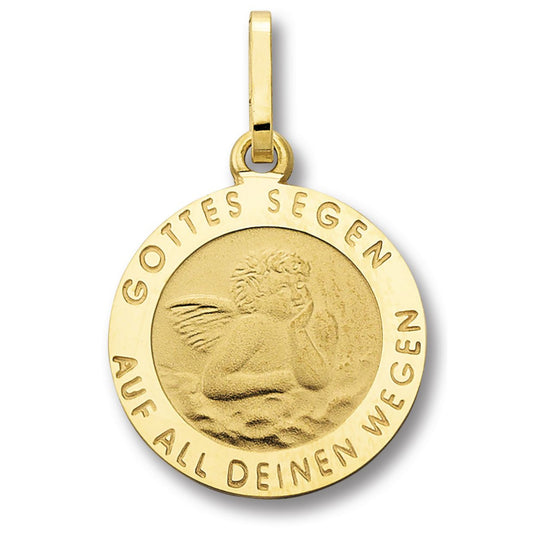 Schutzengel Anhänger aus 333 Gelbgold