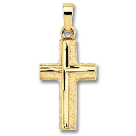 Kreuz Anhänger aus 333 Gelbgold