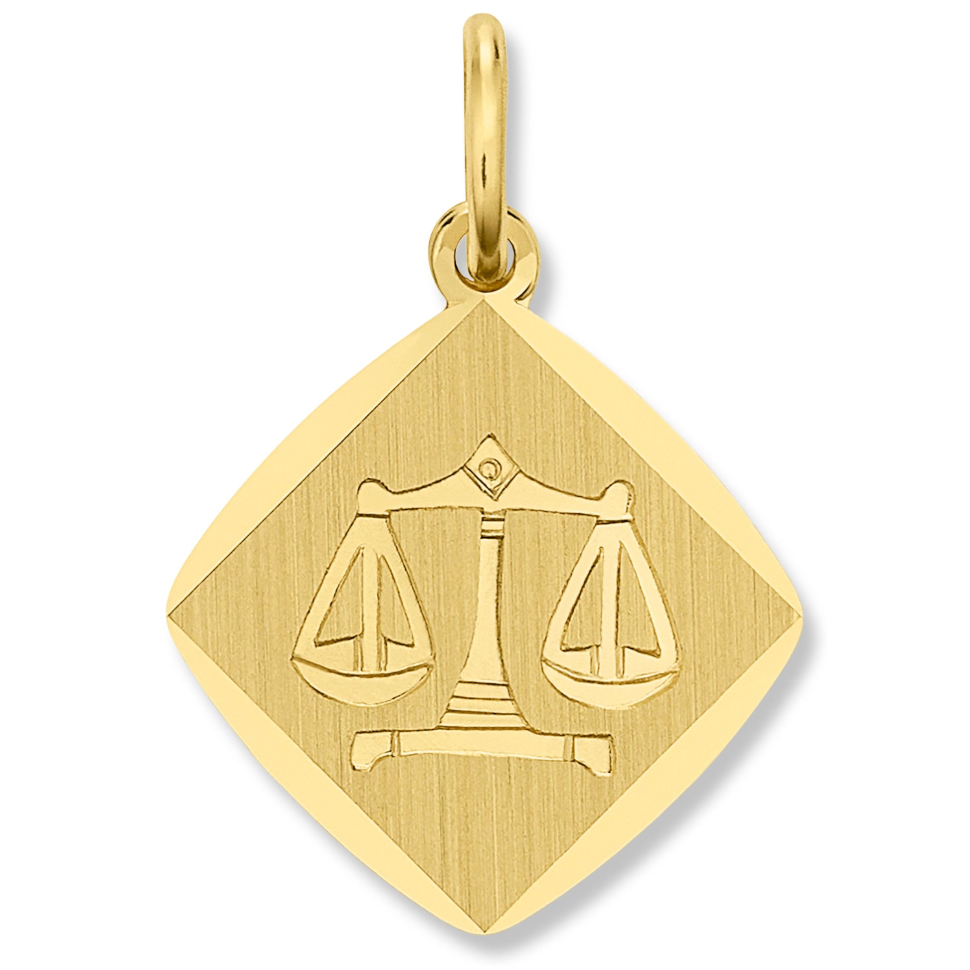 One Element  Waage Sternzeichen Anhänger aus 333 Gelbgold