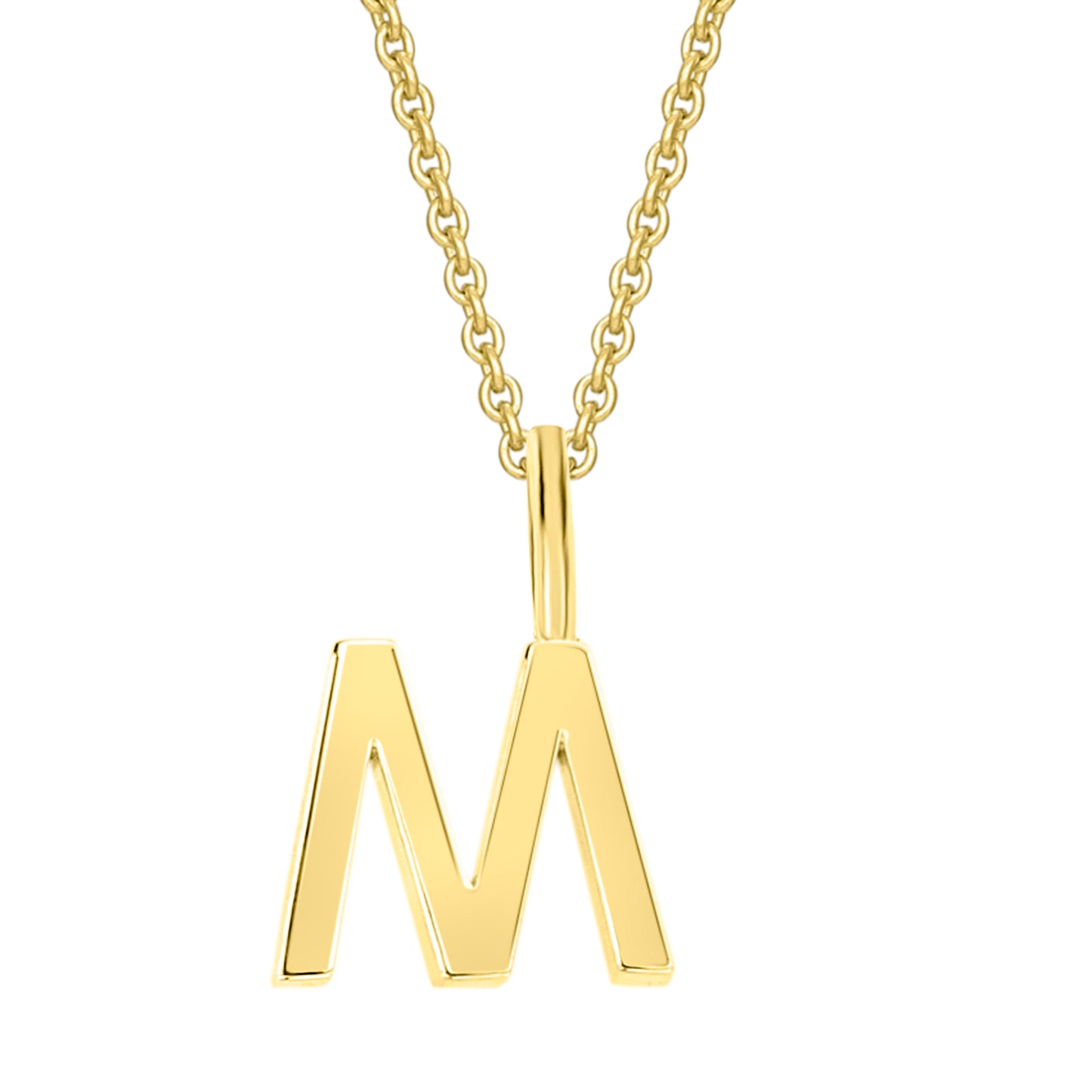 Buchstabe M Buchstaben Anhänger aus 333 Gelbgold