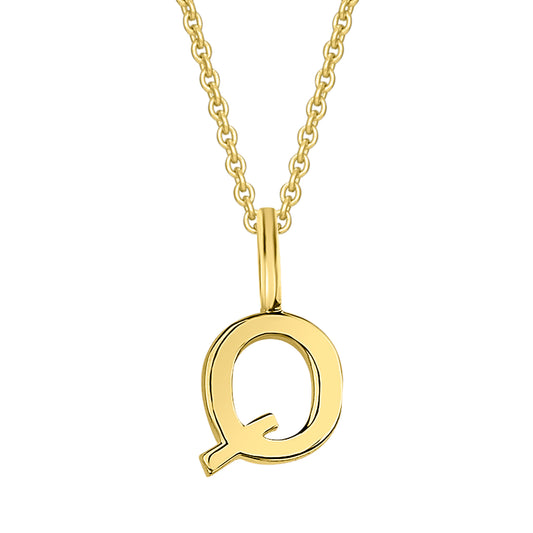 Buchstabe Q Buchstaben Anhänger aus 333 Gelbgold