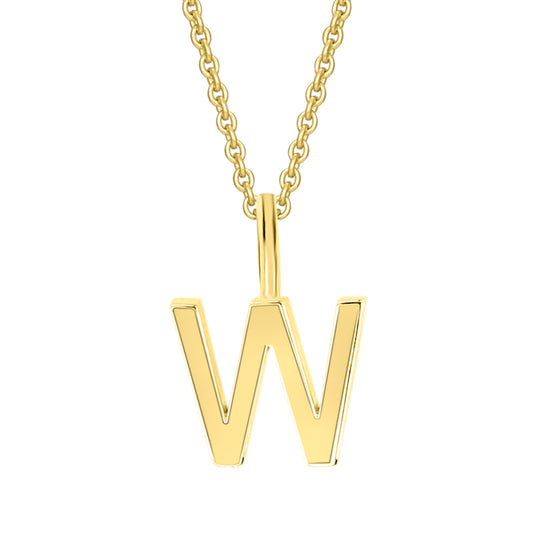Buchstabe W Buchstaben Anhänger aus 333 Gelbgold