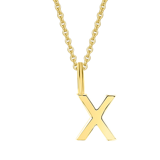 Buchstabe X Buchstaben Anhänger aus 333 Gelbgold