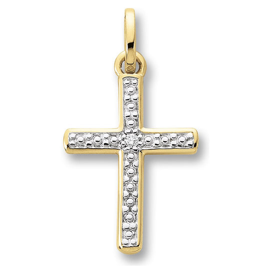 0.01 ct  Diamant Brillant Anhänger aus 585 Gelbgold