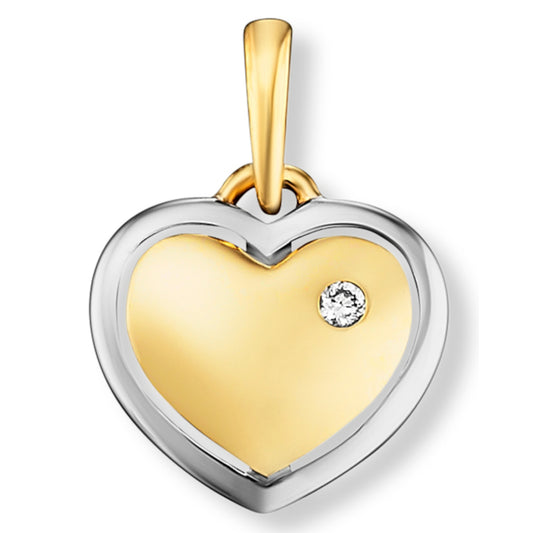 0.01 ct  Diamant Brillant Herz Anhänger aus 585 Gelbgold
