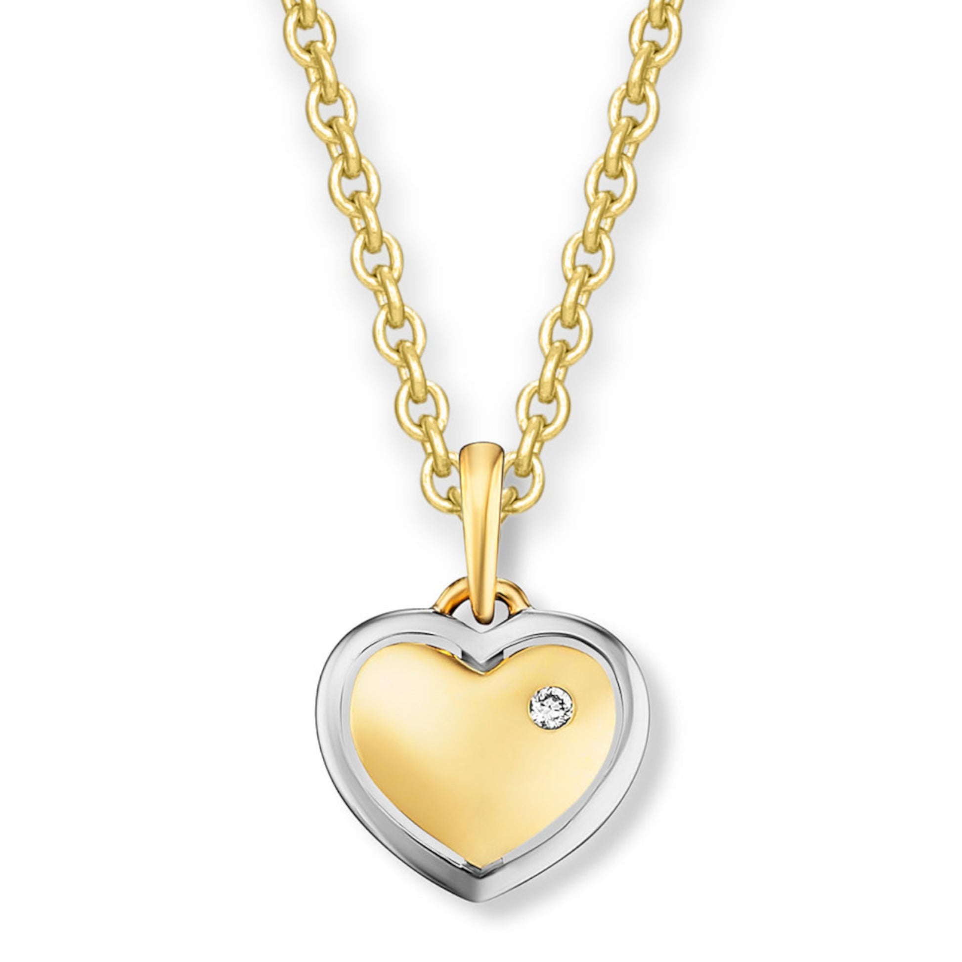 One Element 0.01 ct Brillant Diamant Herz Anhänger aus 585 Gelbgold