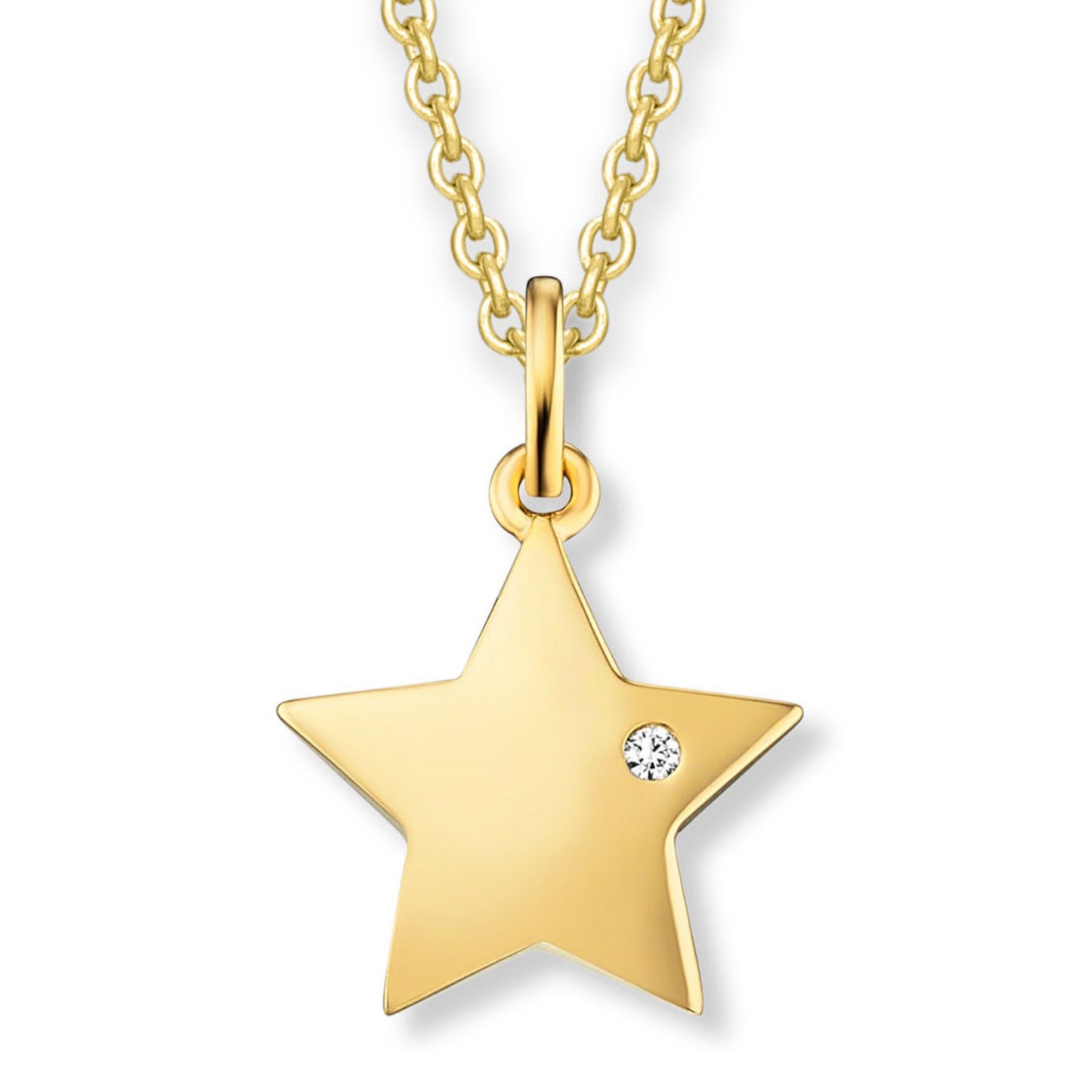 One Element 0.01 ct Brillant Diamant Stern Anhänger aus 585 Gelbgold