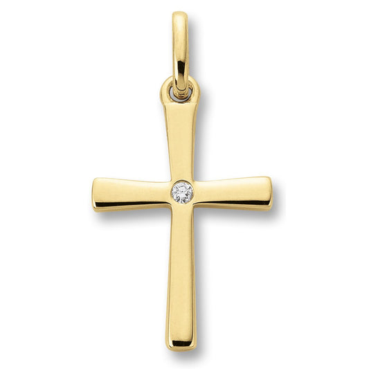 0.01 ct  Diamant Brillant Anhänger aus 585 Gelbgold