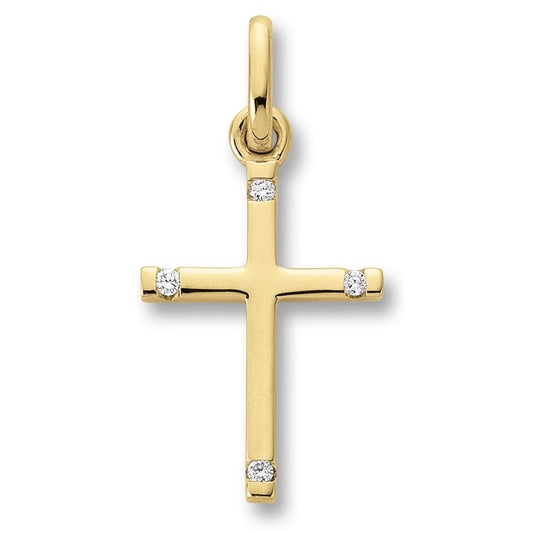 0.02 ct  Diamant Brillant Anhänger aus 585 Gelbgold