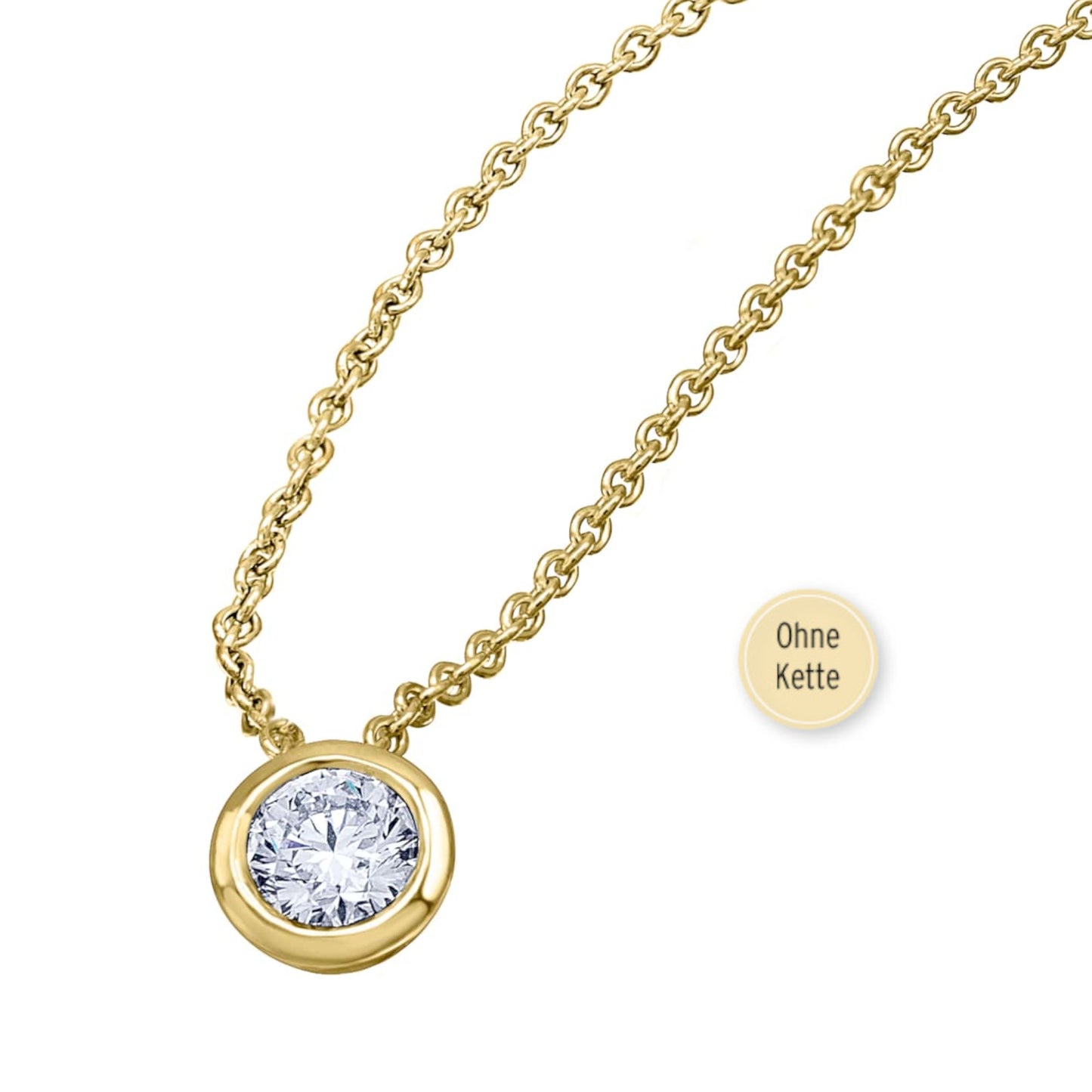 0.3 ct  Diamant Brillant Zarge Anhänger aus 585 Gelbgold