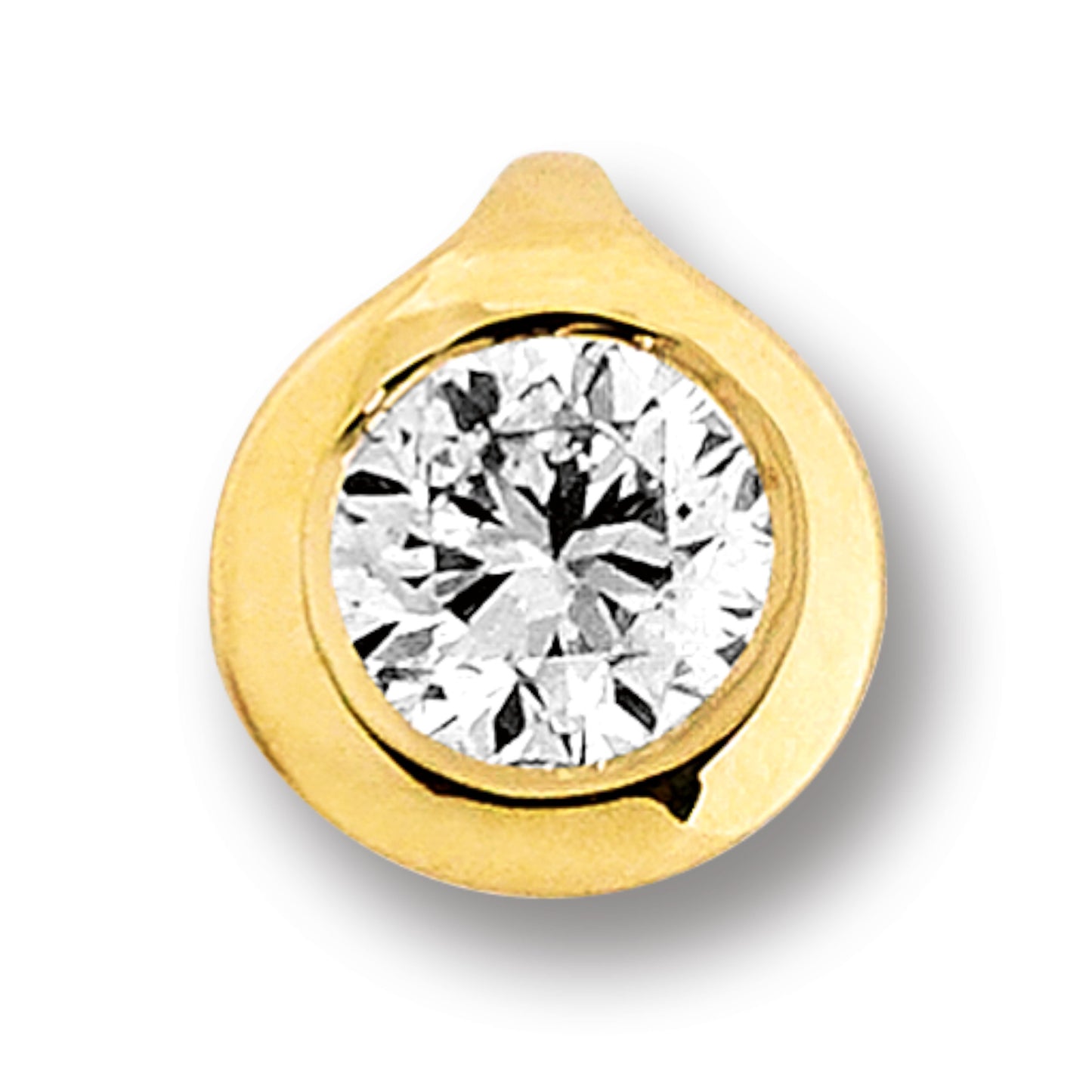 0.1 ct  Diamant Brillant Zarge Anhänger aus 585 Gelbgold