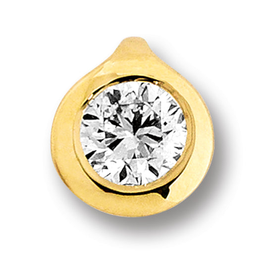 0.3 ct  Diamant Brillant Zarge Anhänger aus 585 Gelbgold
