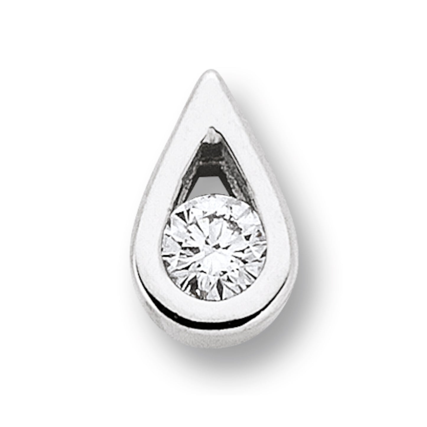 One Element 0.05 ct Diamant Brillant Tropfen Anhänger aus 585 Weißgold