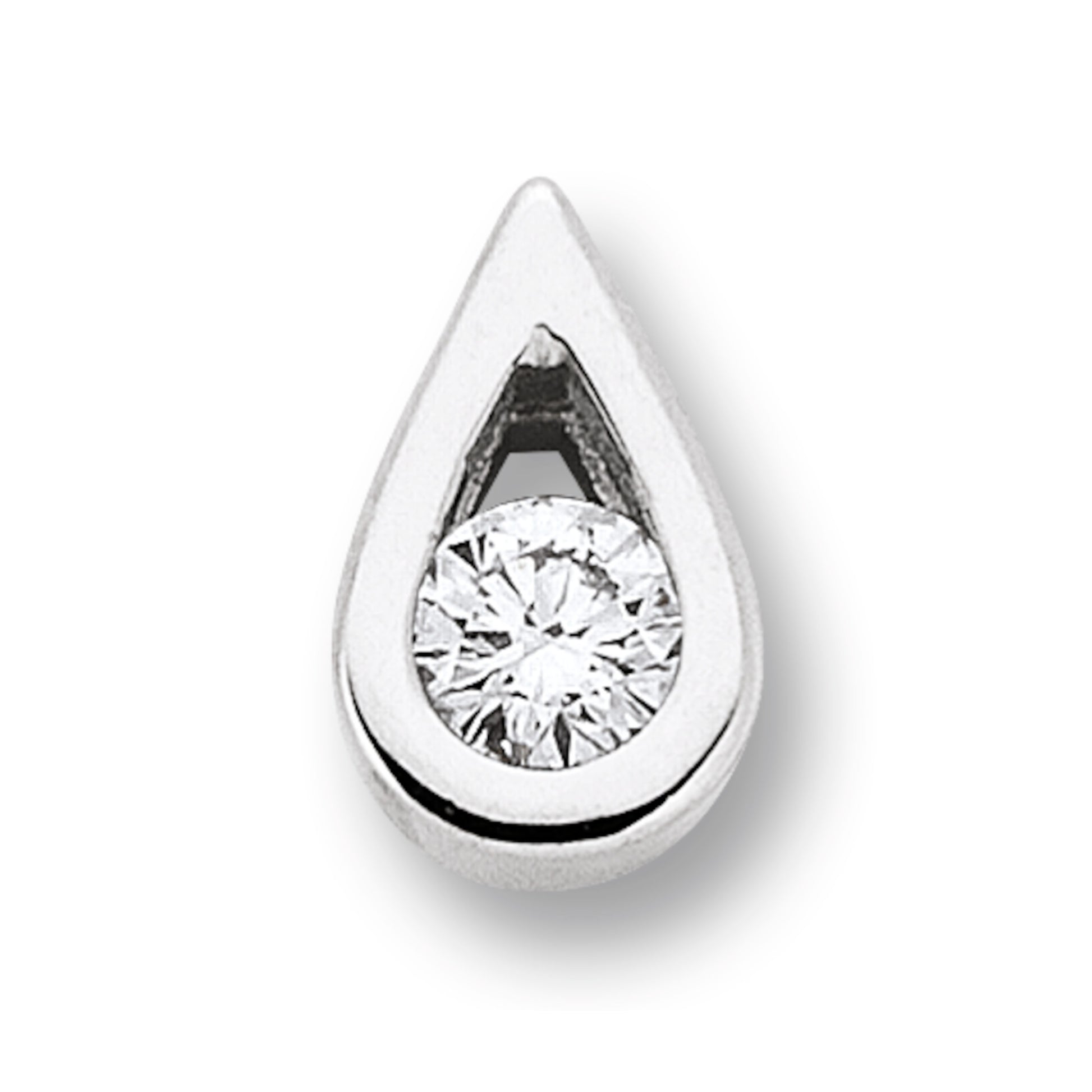One Element 0.05 ct Diamant Brillant Tropfen Anhänger aus 585 Weißgold