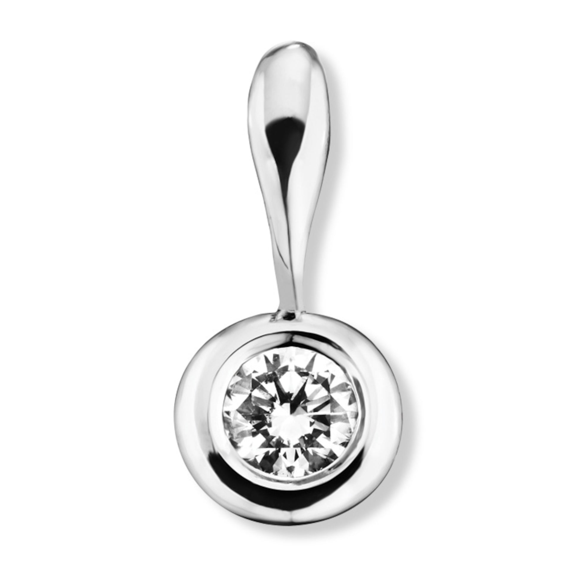One Element 0.1 ct Diamant Brillant Zarge Anhänger aus 585 Weißgold