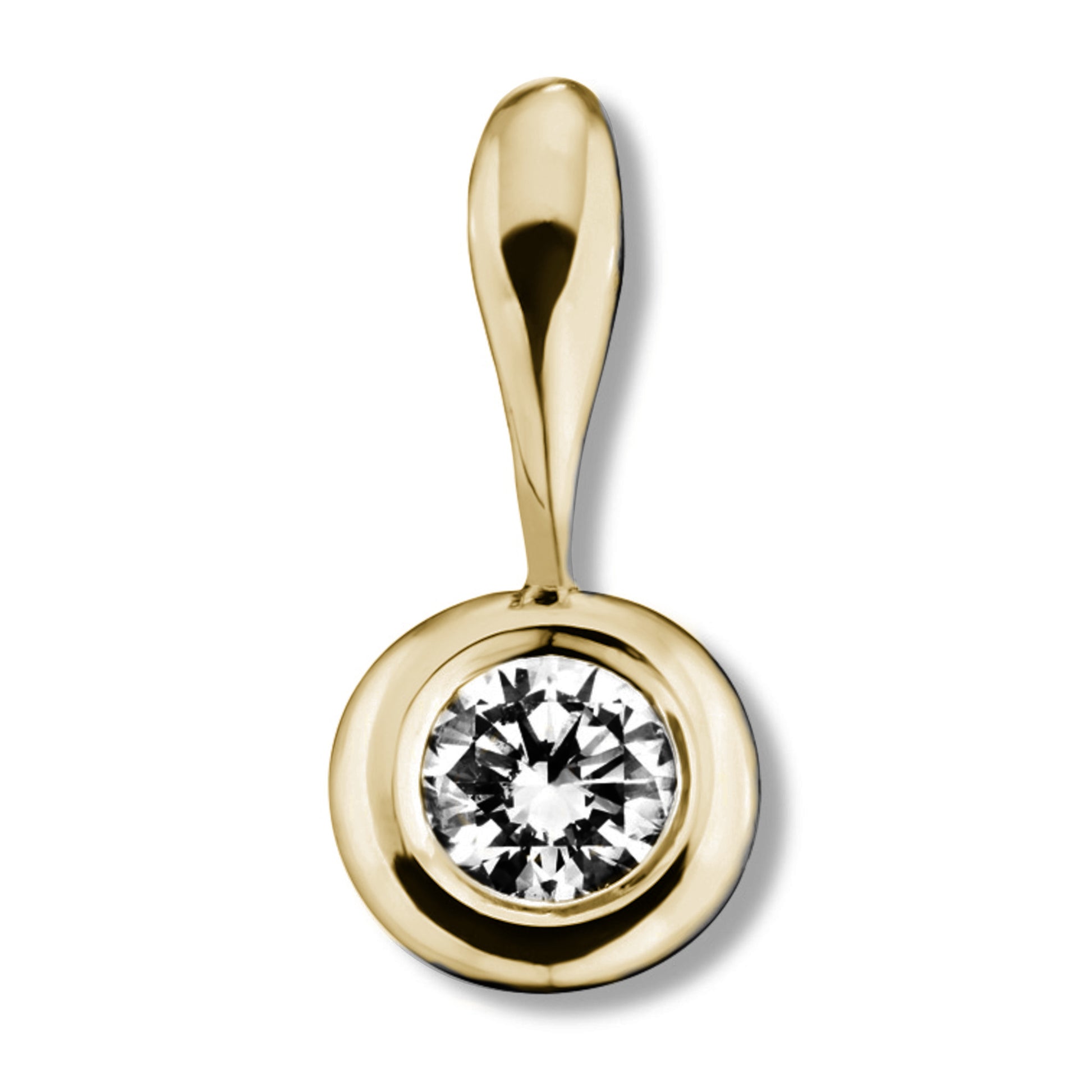 One Element 0.15 ct Diamant Brillant Zarge Anhänger aus 585 Gelbgold