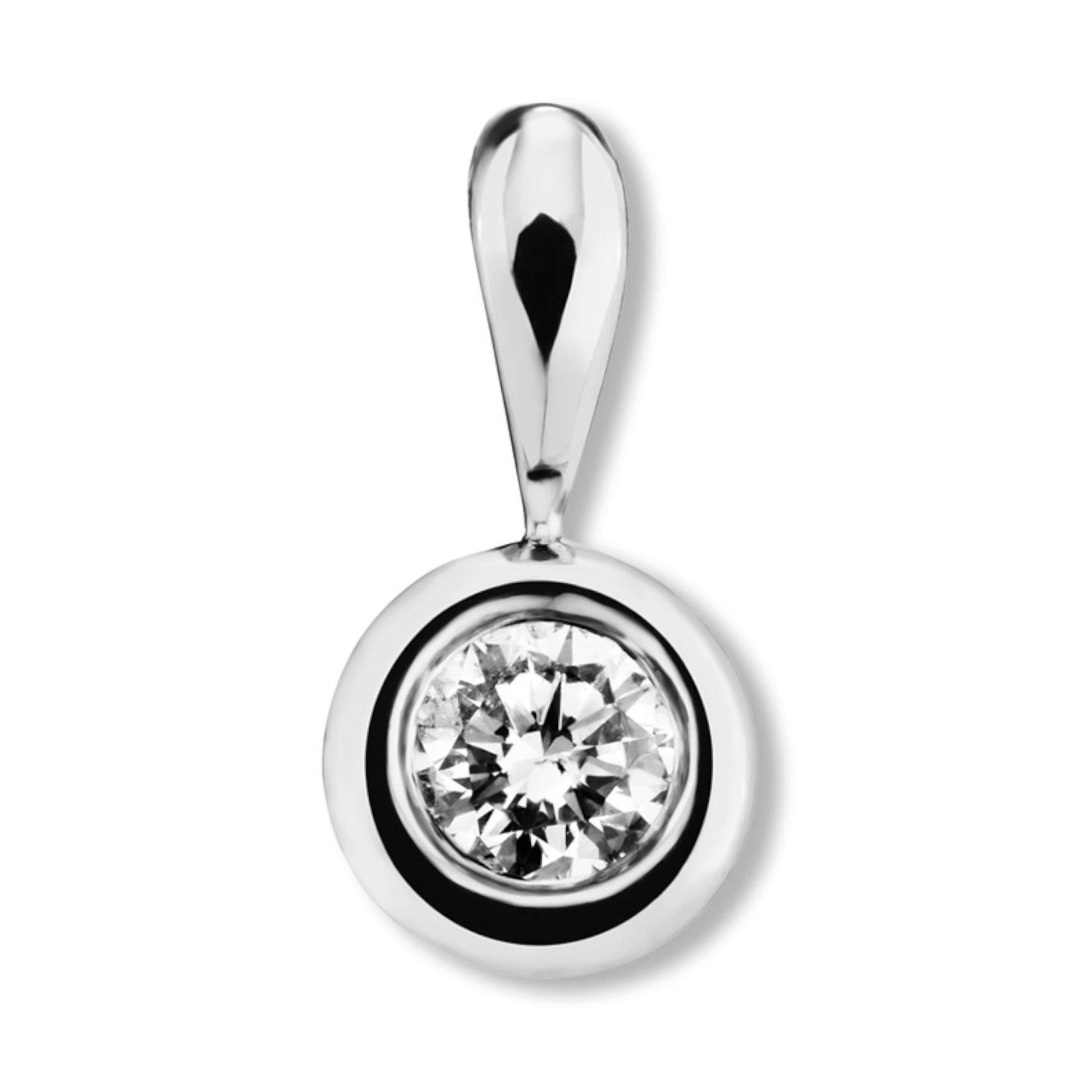One Element 0.15 ct Diamant Brillant Zarge Anhänger aus 585 Weißgold