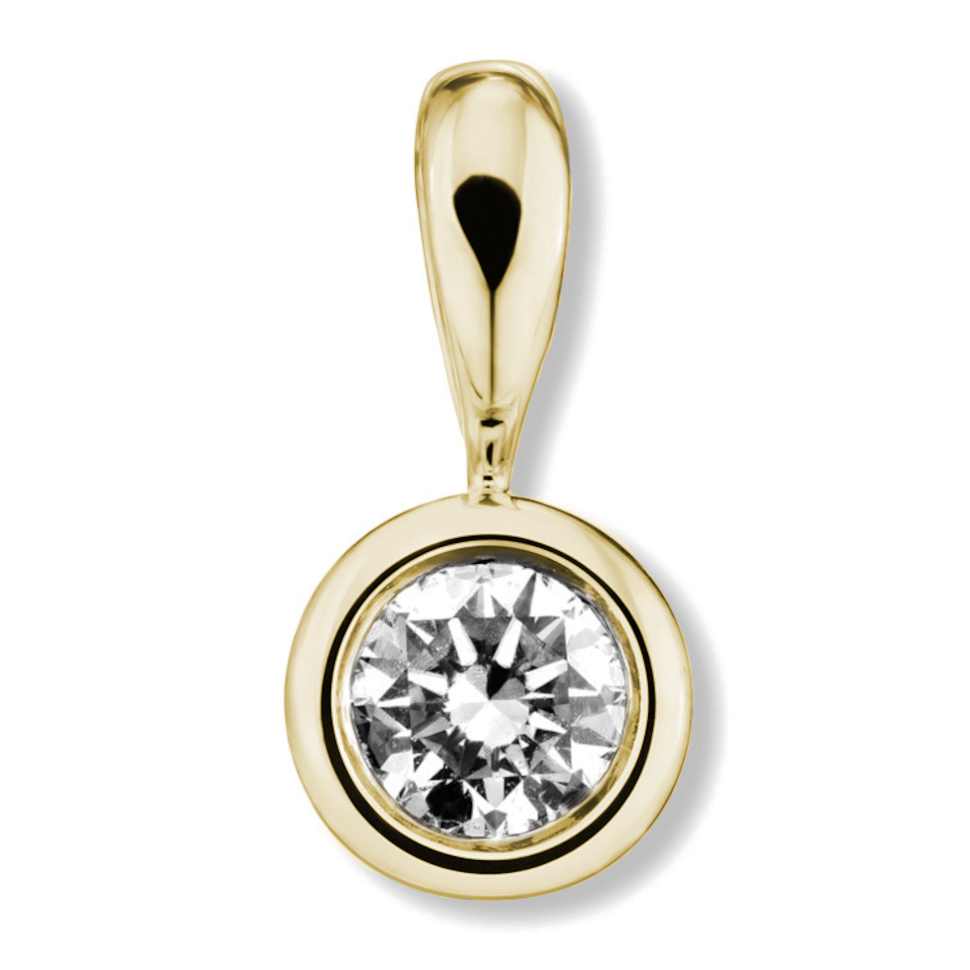 One Element 0.2 ct Brillant Diamant Zarge Anhänger aus 585 Gelbgold