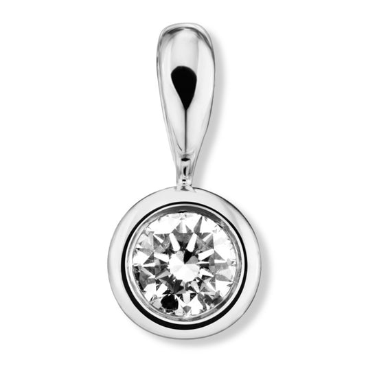 0.2 ct  Diamant Brillant Zarge Anhänger aus 750 Weißgold