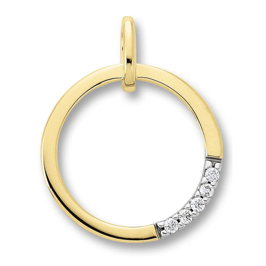 0.03 ct  Diamant Brillant Anhänger aus 585 Gelbgold