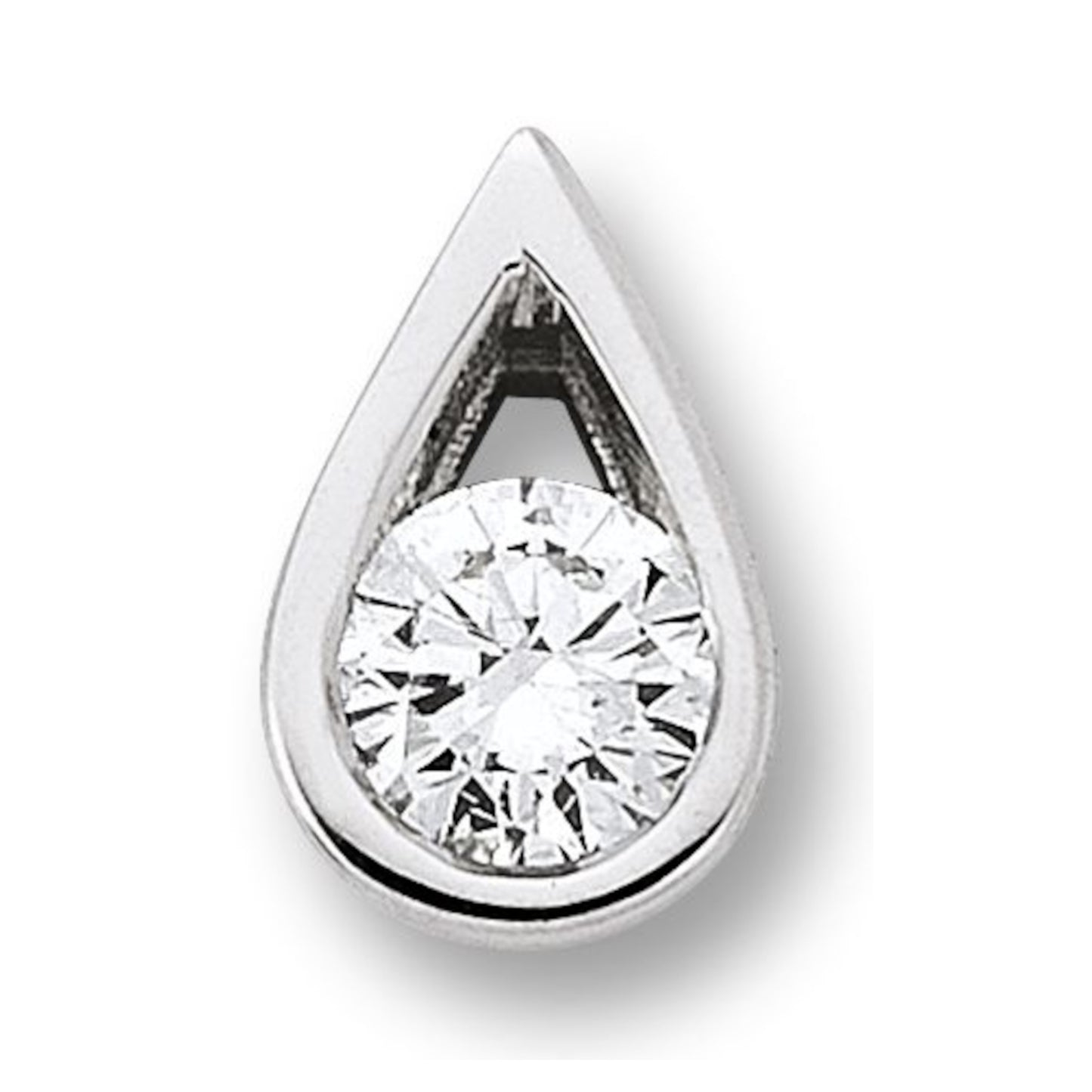One Element 0.1 ct Diamant Brillant Tropfen Anhänger aus 585 Weißgold