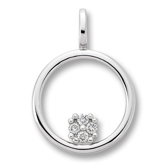 0.04 ct  Diamant Brillant Anhänger aus 585 Weißgold