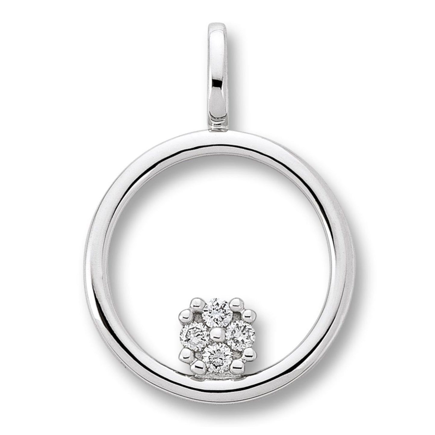 0.04 ct  Diamant Brillant Anhänger aus 585 Weißgold