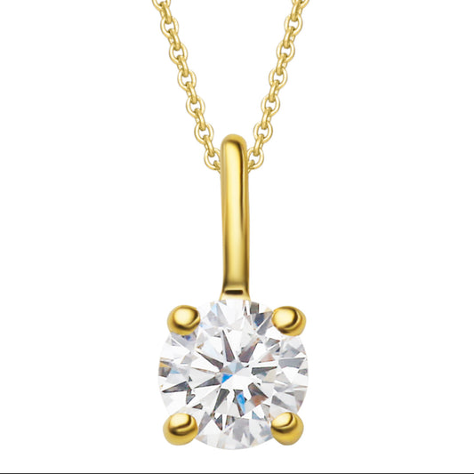 0.1 ct  Diamant Brillant Anhänger aus 585 Gelbgold