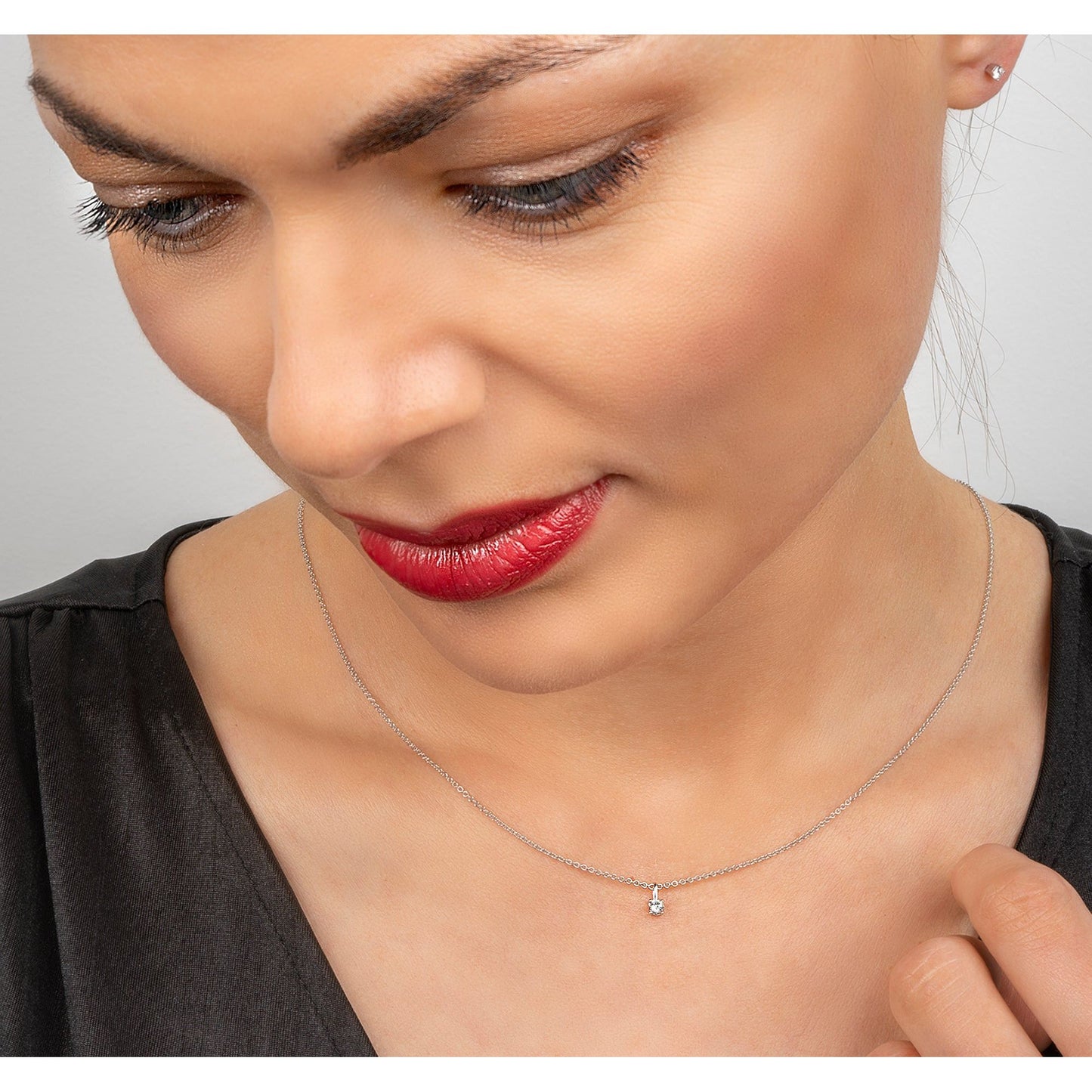 One Element 0.1 ct Diamant Brillant Anhänger aus 950 Platin