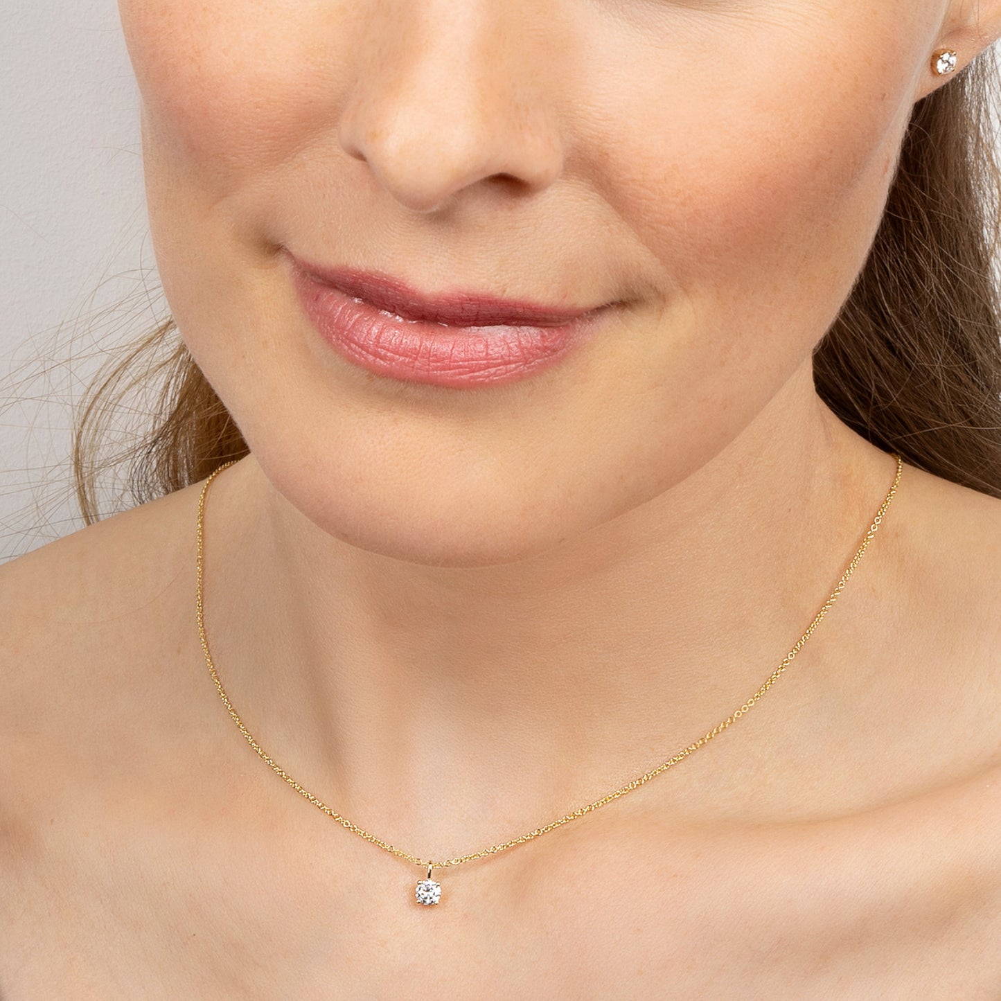 0.3 ct  Diamant Brillant Anhänger aus 585 Gelbgold