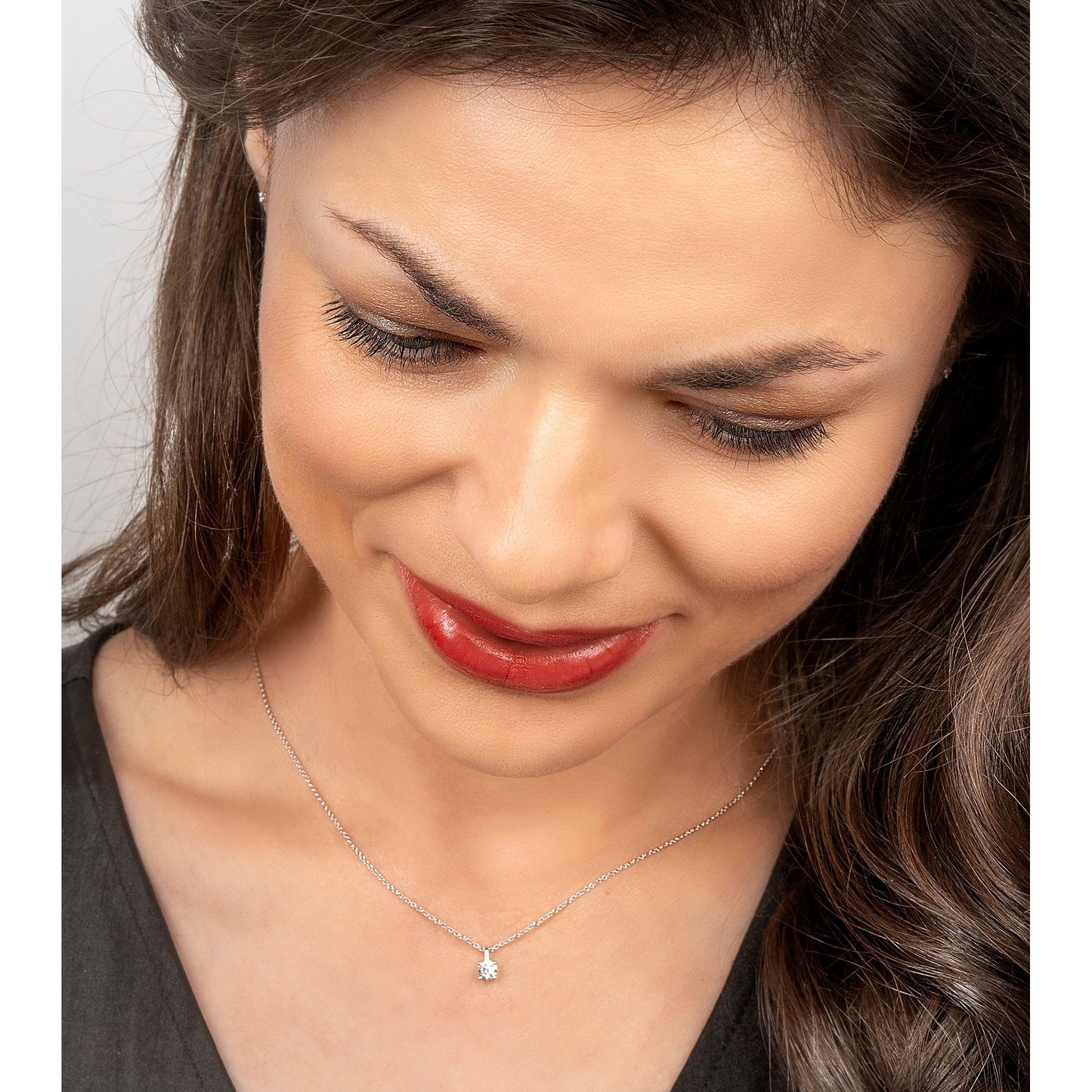 One Element 0.3 ct Diamant Brillant Anhänger aus 585 Weißgold