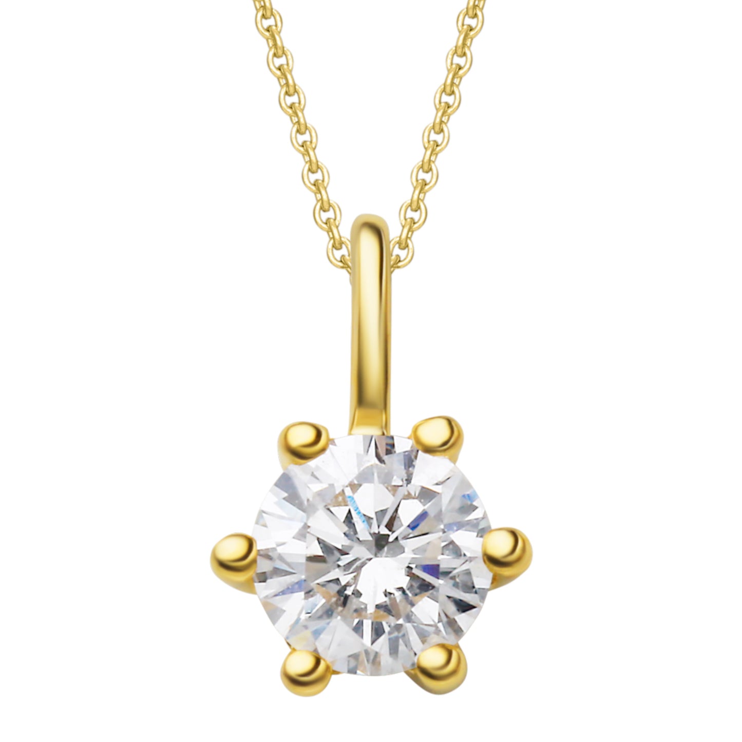 0.1 ct  Diamant Brillant Anhänger aus 750 Gelbgold