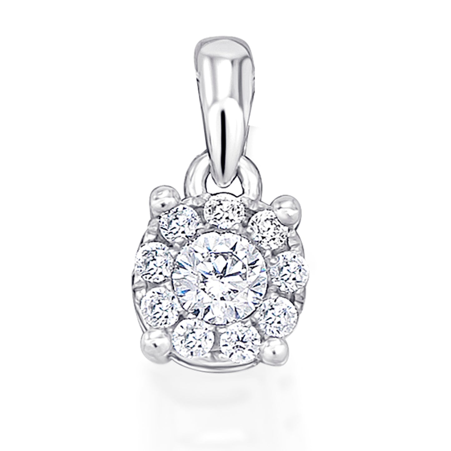 0,08 ct  Diamant Brillant Invisible Anhänger aus 585 Weißgold