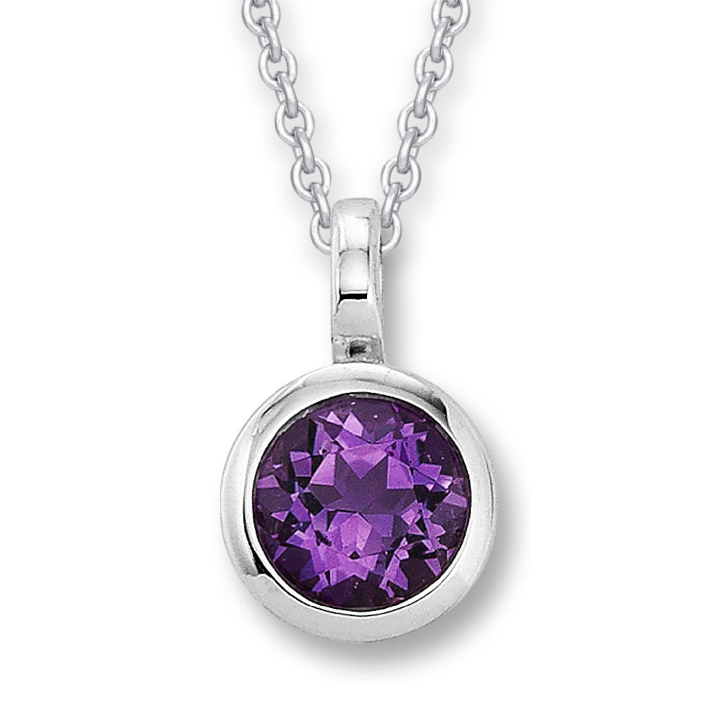 Amethyst Zarge Anhänger aus 333 Weißgold