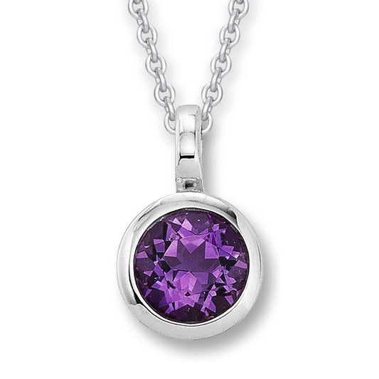 Amethyst Zarge Anhänger aus 333 Weißgold