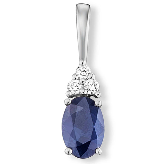 One Element 0.04 ct Brillant Diamant Safir Anhänger aus 585 Weißgold