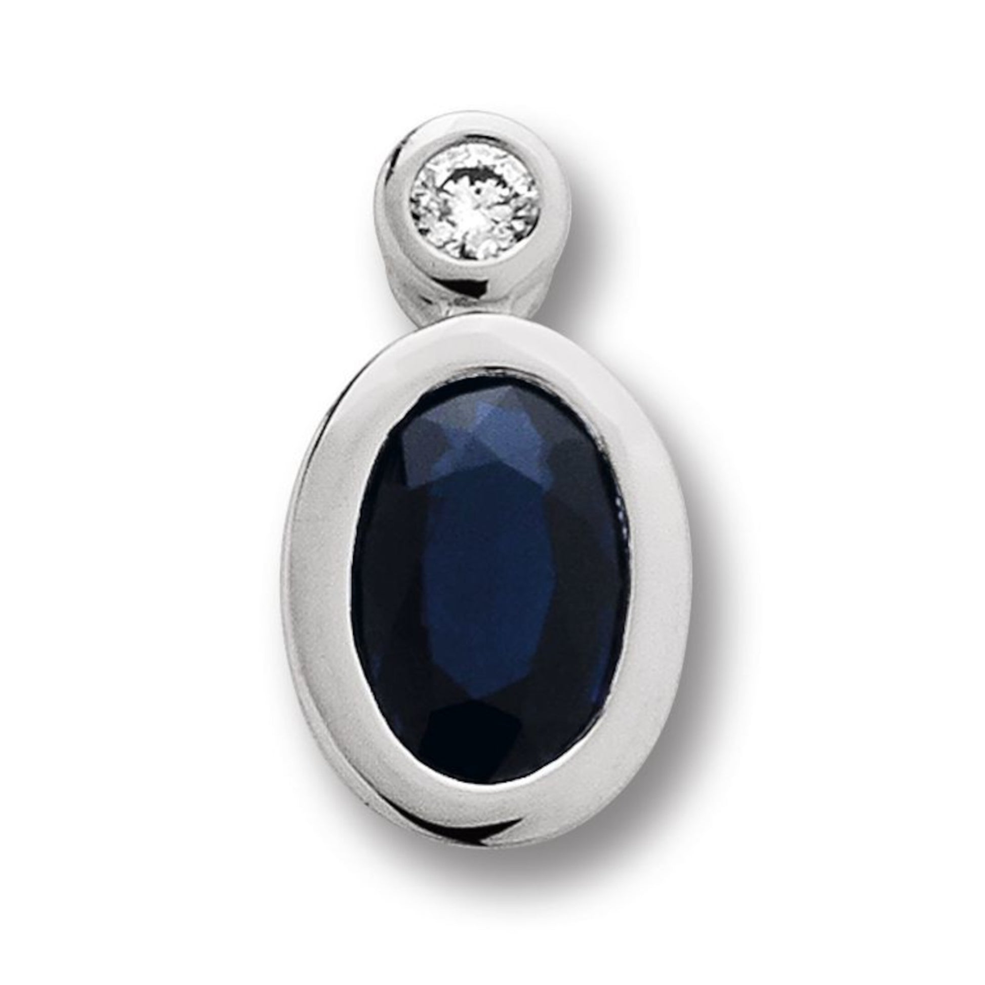 One Element 0.02 ct Brillant Diamant Safir Anhänger aus 585 Weißgold