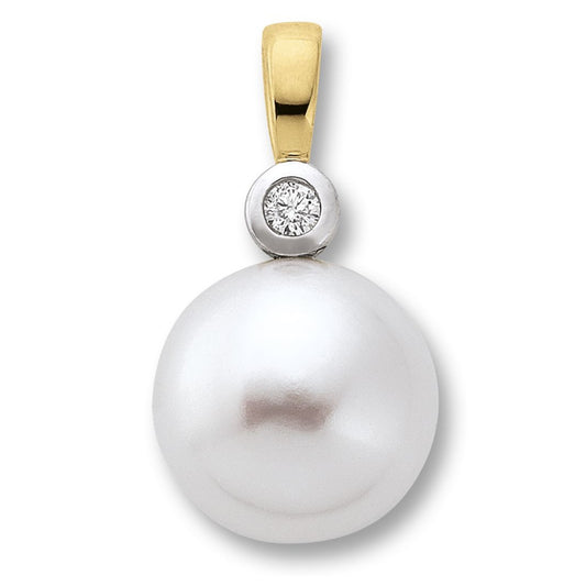 0.02 ct  Diamant Brillant Anhänger aus 585 Gelbgold