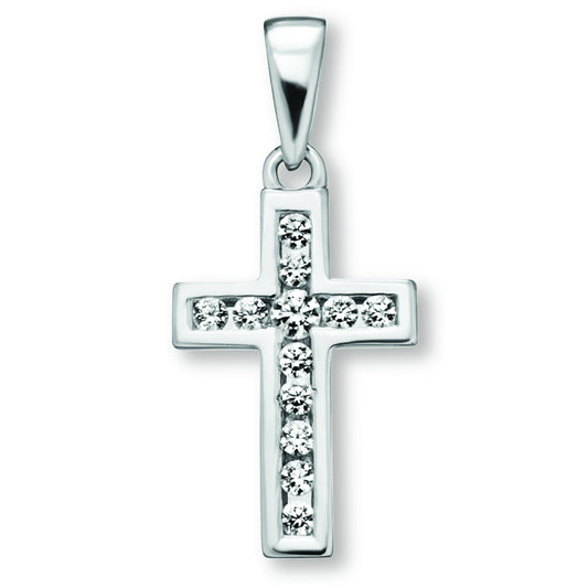 One Element  Zirkonia Kreuz Anhänger aus 925 Silber