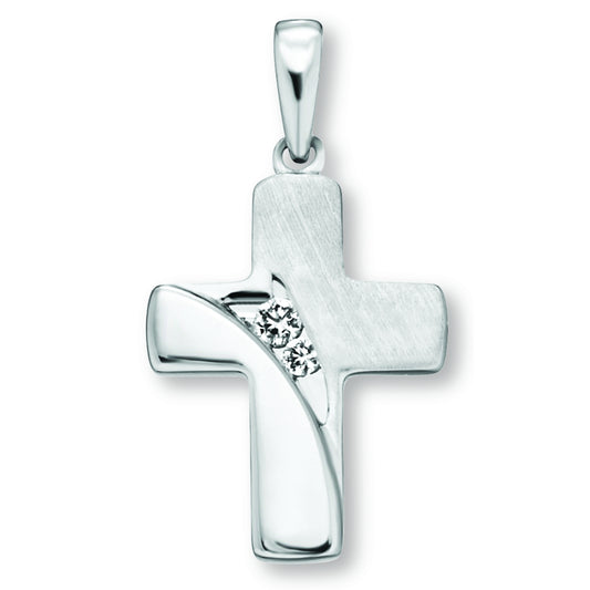One Element  Zirkonia Kreuz Anhänger aus 925 Silber
