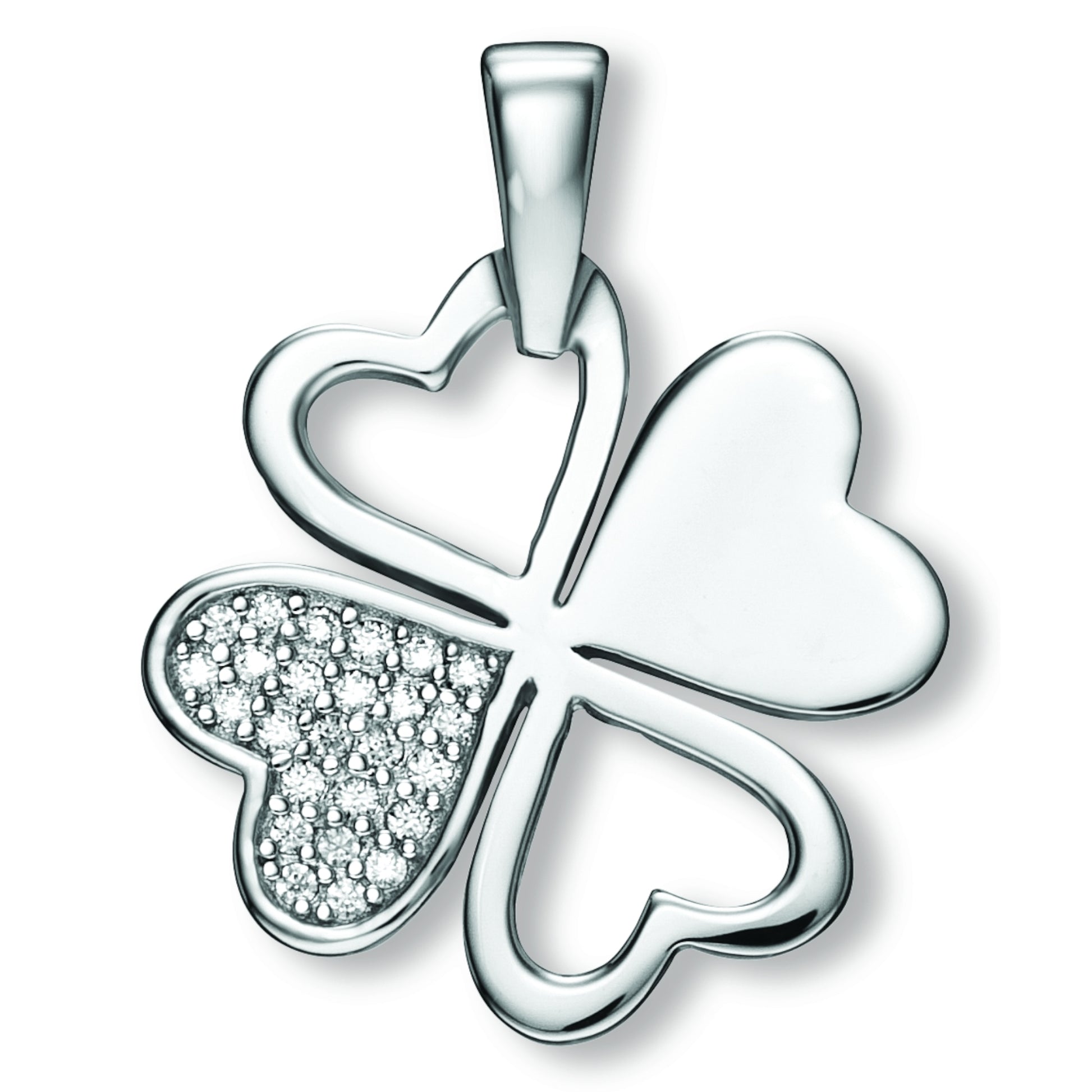 One Element  Zirkonia Kleeblatt Anhänger aus 925 Silber