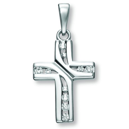 One Element  Zirkonia Kreuz Anhänger aus 925 Silber