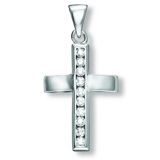 One Element  Zirkonia Kreuz Anhänger aus 925 Silber