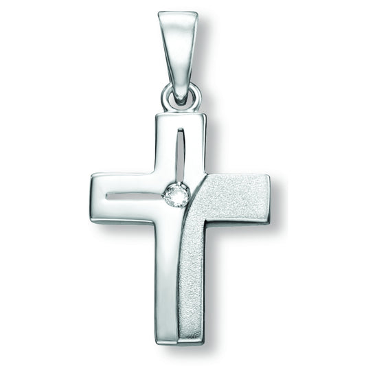 One Element  Zirkonia Kreuz Anhänger aus 925 Silber