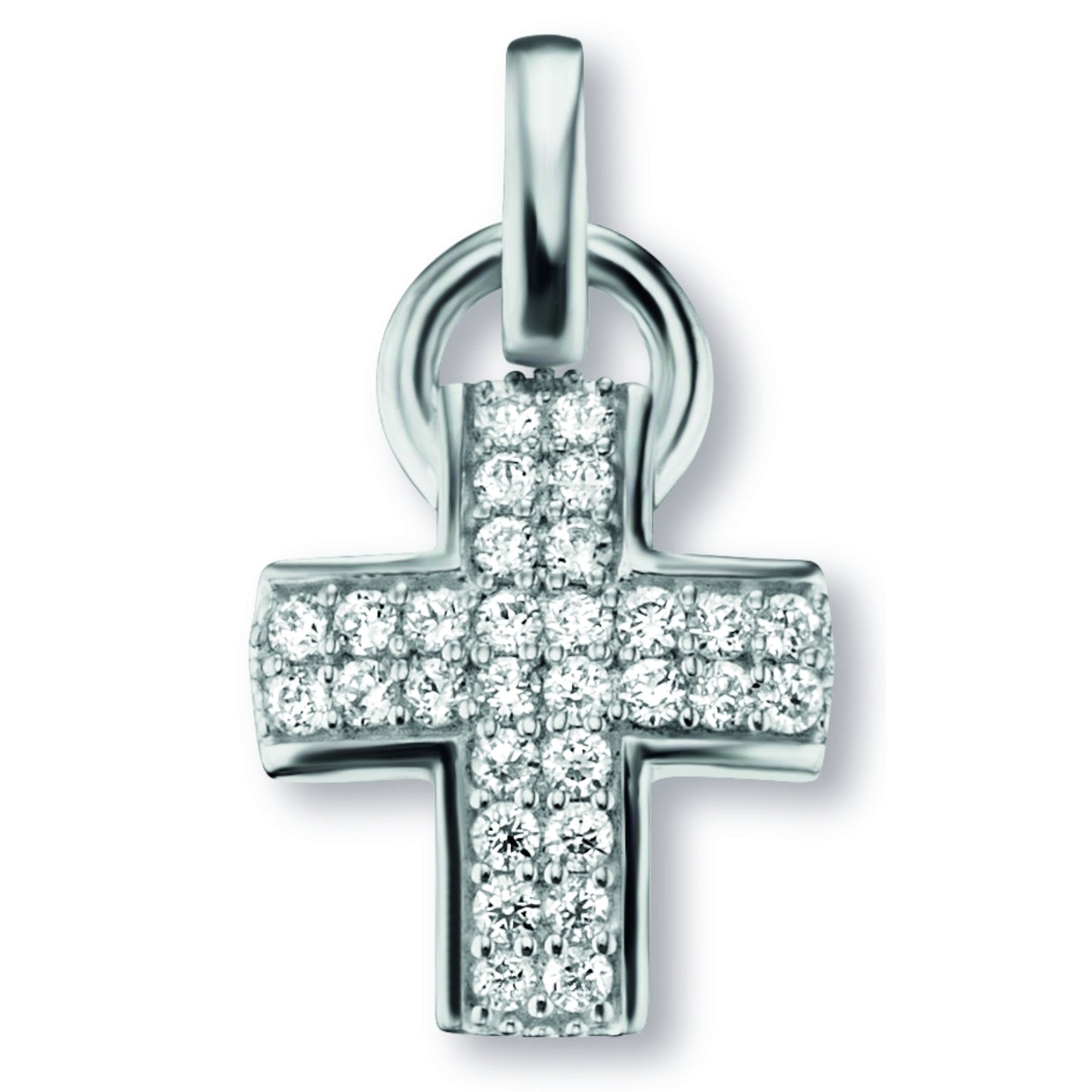 One Element  Zirkonia Kreuz Anhänger aus 925 Silber