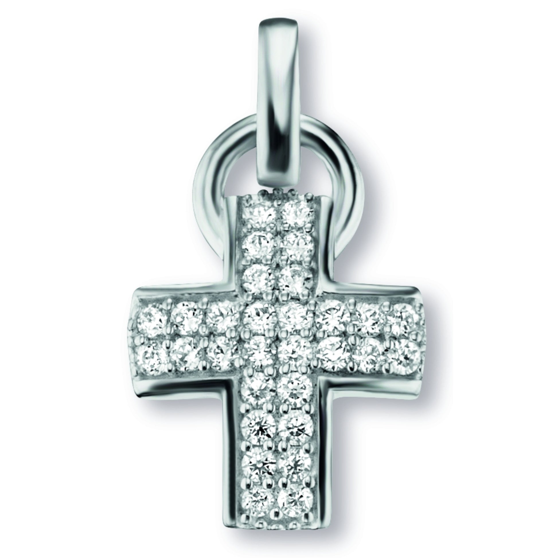 One Element  Zirkonia Kreuz Anhänger aus 925 Silber