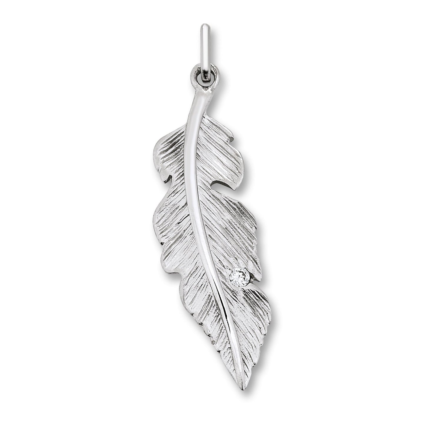 One Element  Zirkonia Feder Anhänger aus 925 Silber