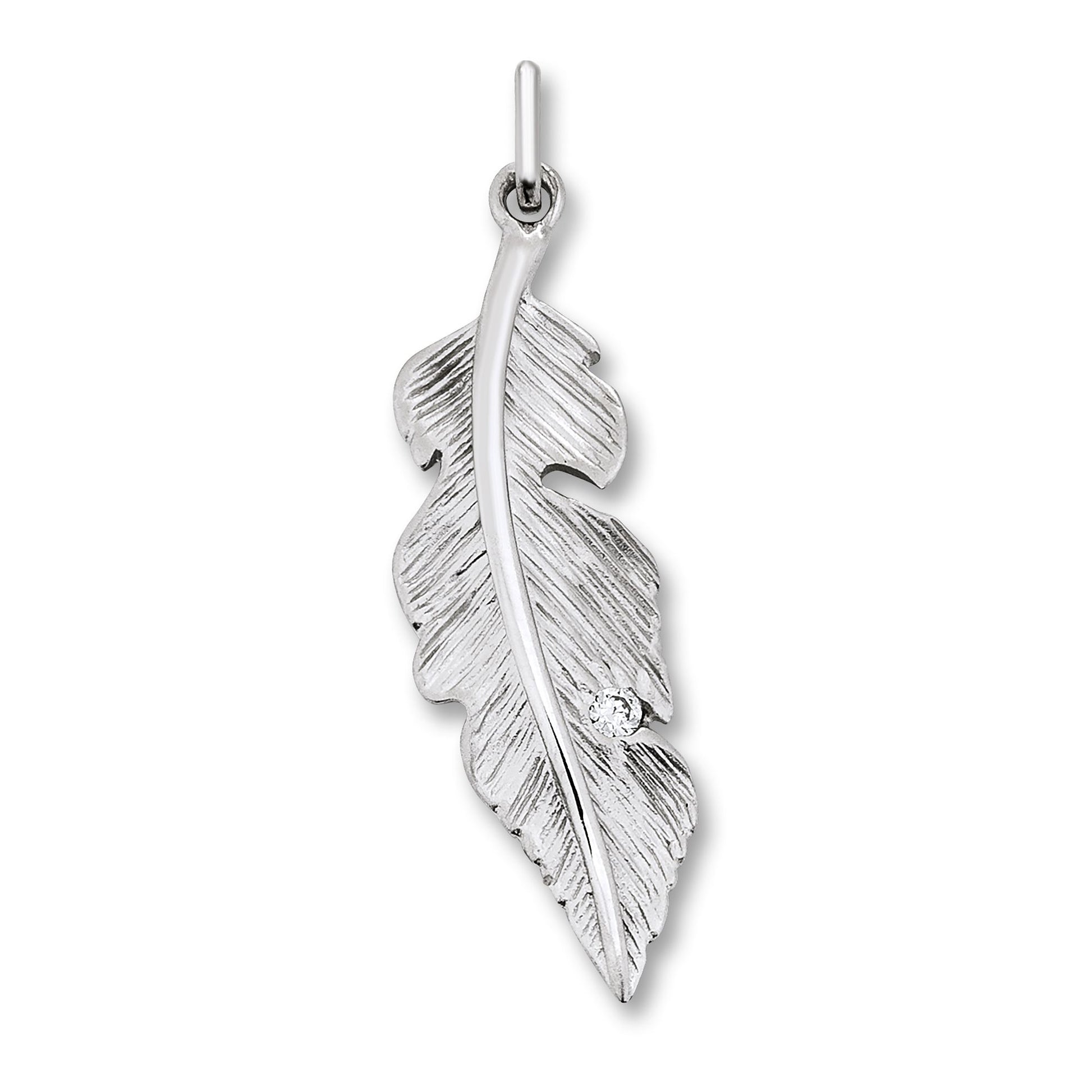 One Element  Zirkonia Feder Anhänger aus 925 Silber
