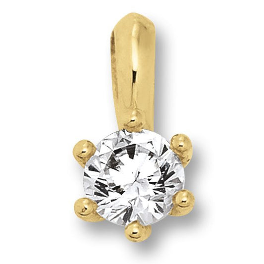 One Element  Zirkonia Anhänger aus 333 Gelbgold